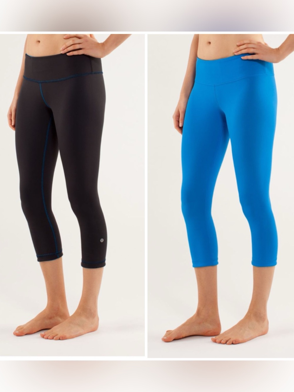 NEW! REVERSIBLE! Lululemon WUNDER UNDER CROP Leggings — Blue + Black! TAGS!